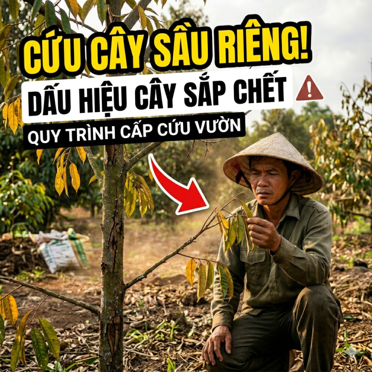 Cây sầu riêng sắp chết: Nhận biết dấu hiệu và quy trình cấp cứu vườn suy kiệt