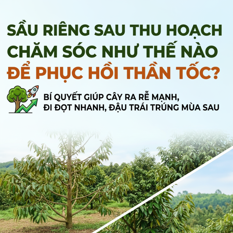 Phục hồi sầu riêng sau thu hoạch: 4 bước giúp cây bật đọt khỏe, vào vụ sau bội thu