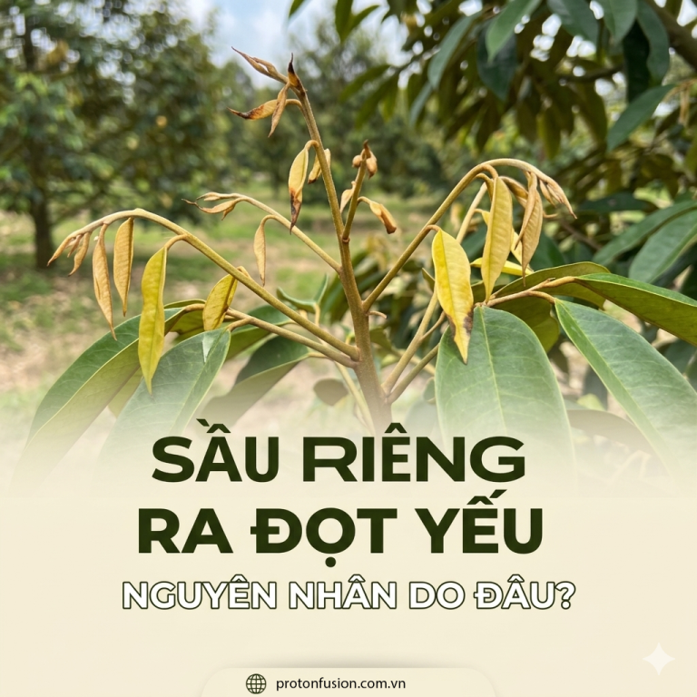 Sầu riêng ra đọt yếu, lá nhỏ: Cách nhận diện nguyên nhân và kéo cơi đọt mập mạnh