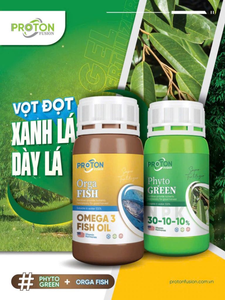 Phyto Green + Orga Fish: Bộ Đôi Vàng Giúp Sầu Riêng Vọt Đọt, Xanh Lá, Dày Lá